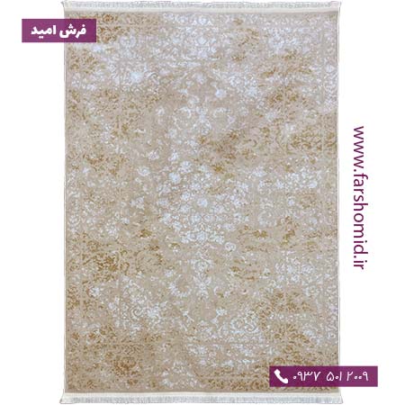 فرش وینتیج کد 7702912 کرم طلایی فرش برنتین
