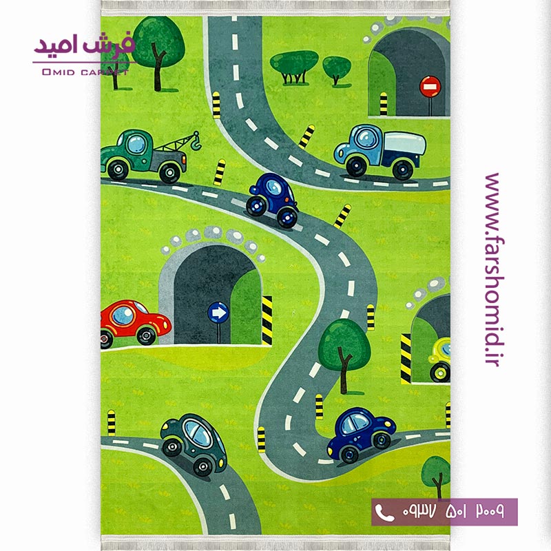 فرش ماشینی 700 شانه طرح ماشین و خیابان 101201 کودک و نوجوان کلاریس محتشم