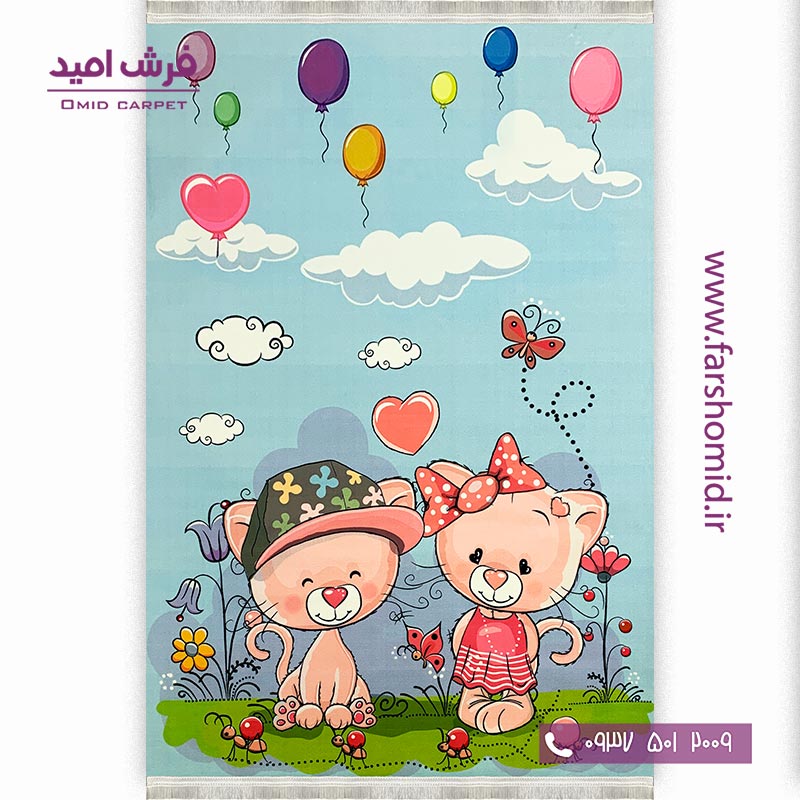 فرش ماشینی 700 شانه طرح گربه کوچولو 10120۲ کودک و نوجوان کلاریس محتشم