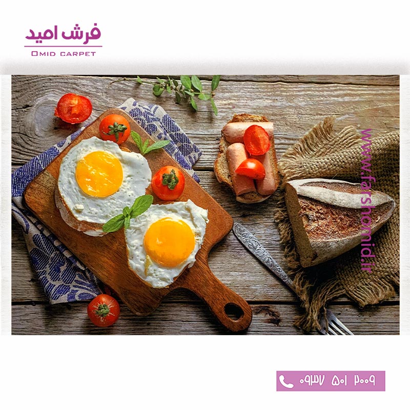 فرش ماشینی آشپزخانه  700 شانه طرح نیمرو 101401 کلاریس محتشم