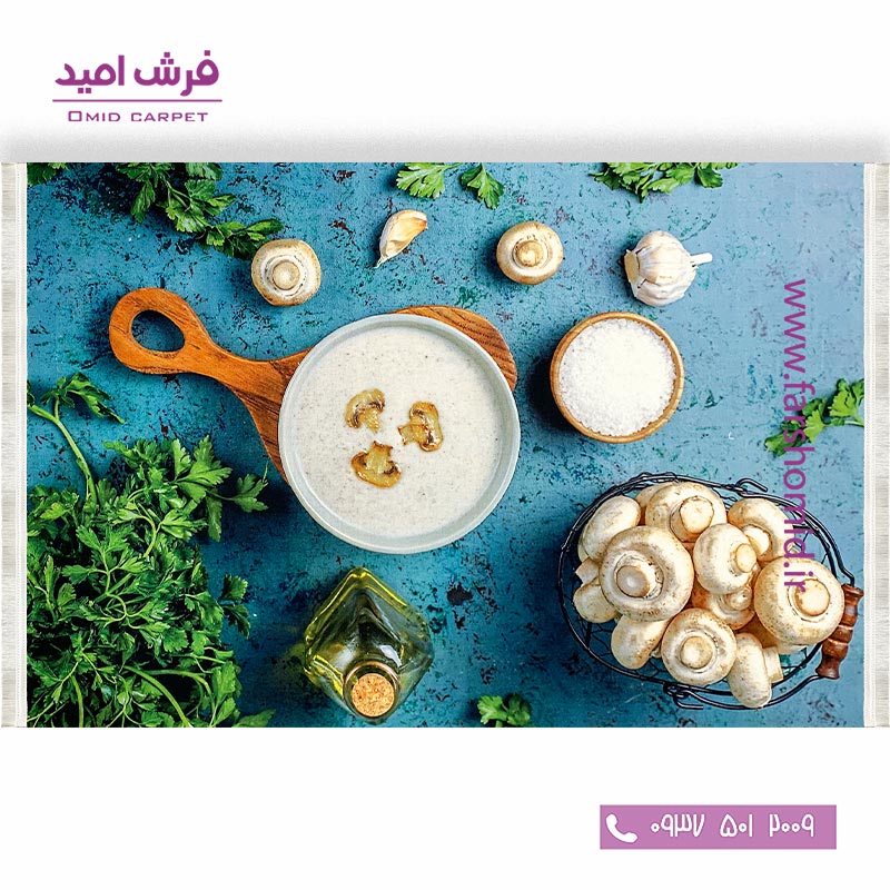 فرش ماشینی آشپزخانه  700 شانه طرح قارچ 1014۱۱ کلاریس محتشم