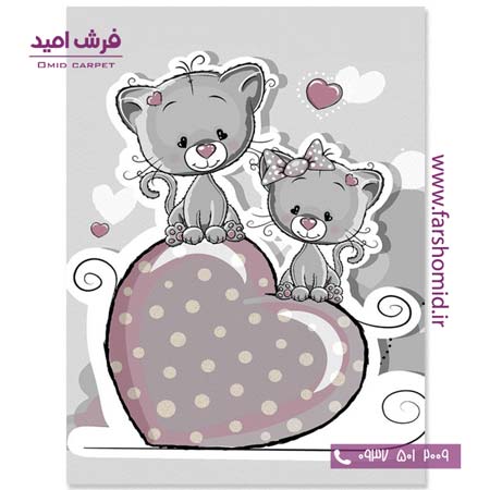 فرش کودک کلکسیون سیلور کد ۳۴2۴۳۵ صورتی فرش آسایش