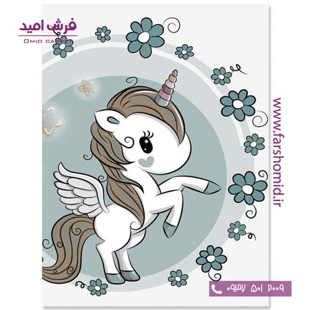 فرش کودک کلکسیون سیلور کد ۳۴2۴۳۶ آبی فرش آسایش