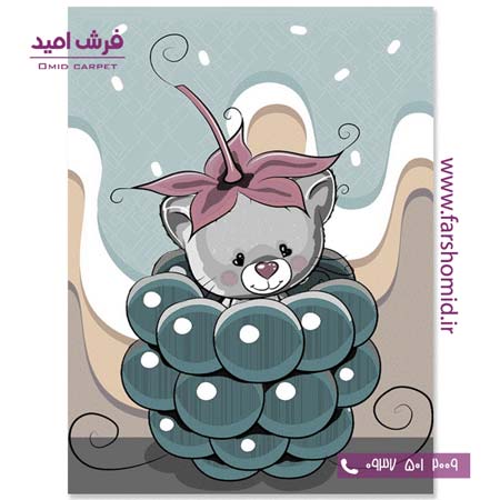 فرش کودک کلکسیون سیلور کد ۳۴2۴۴۱ آبی فرش آسایش