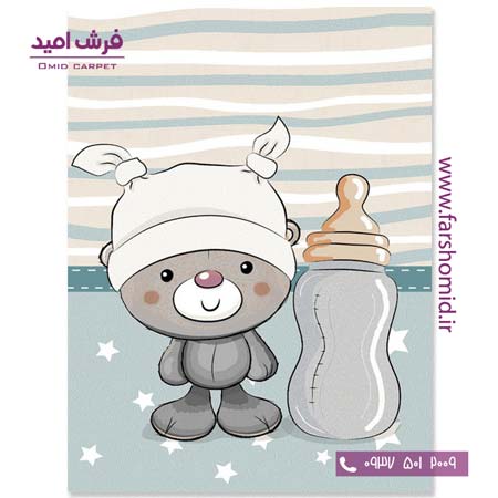 فرش کودک کلکسیون سیلور کد ۳۴2۴۴۹ آبی فرش آسایش