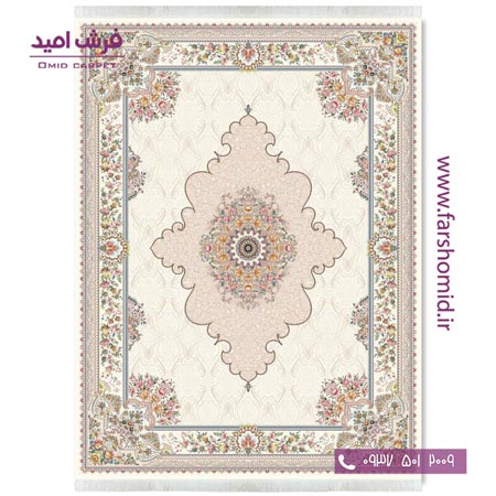 فرش ماشینی 700 شانه ۸ رنگ اصل آماندا کرم قالی کشمیر