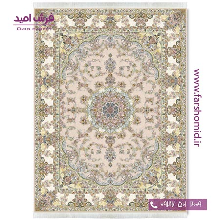 فرش ماشینی 700 شانه ۸ رنگ اصل سپنتا بژ قالی کشمیر