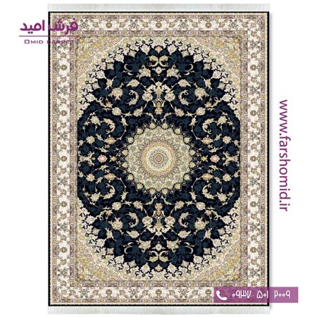 فرش ماشینی 700 شانه ۸ رنگ اصل اسپادنا مشکی قالی کشمیر