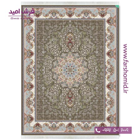 فرش ماشینی 700 شانه 10 رنگ اصل هیوا قهوه ای قالی کشمیر