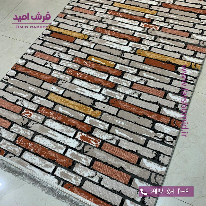 فرش ماشینی مدرن و پتینه کد 41911n نقره ای فرش سیزان