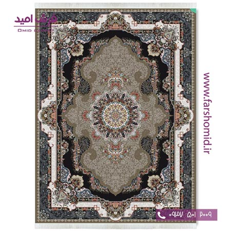 فرش ماشینی 700 شانه 10 رنگ اصل ماهور نسکافه ای قالی کشمیر