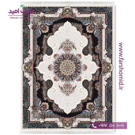 فرش ماشینی 700 شانه 10 رنگ اصل ماهور کرم قالی کشمیر