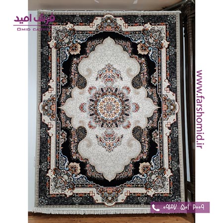 فرش ماشینی 700 شانه 10 رنگ اصل ماهور طوسی الماسی قالی کشمیر