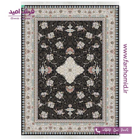 فرش ماشینی 700 شانه 10 رنگ اصل مهتاب افشان مشکی قالی کشمیر