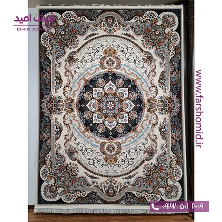 فرش ماشینی 700 شانه 10 رنگ اصل مانا کرم قالی کشمیر