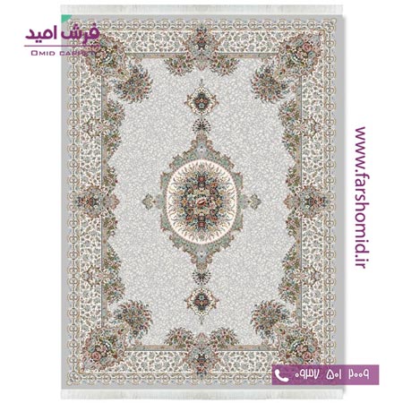 فرش ماشینی 700 شانه 10 رنگ اصل می گل طوسی قالی کشمیر