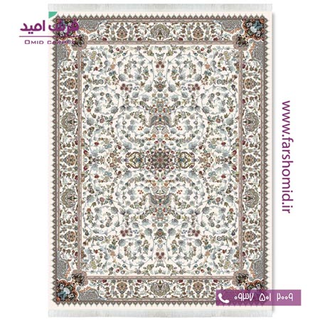 فرش ماشینی 700 شانه 10 رنگ اصل پرنسس افشان کرم قالی کشمیر