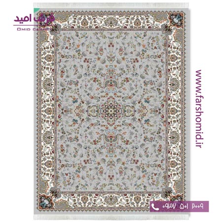 فرش ماشینی 700 شانه 10 رنگ اصل پرنسس افشان طوسی قالی کشمیر