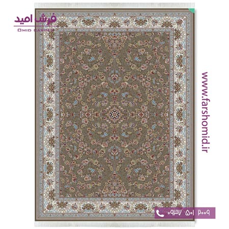 فرش ماشینی 700 شانه 10 رنگ اصل رز افشان  نسکافه ای قالی کشمیر
