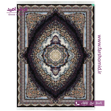 فرش ماشینی 700 شانه 10 رنگ اصل سایه مشکی قالی کشمیر