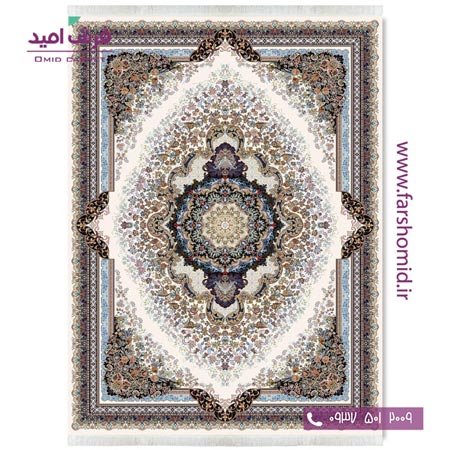 فرش ماشینی 700 شانه 10 رنگ اصل سایه کرم قالی کشمیر