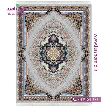فرش ماشینی 700 شانه 10 رنگ اصل سایه طوسی قالی کشمیر