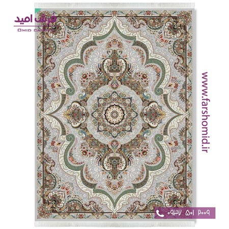 فرش ماشینی 700 شانه 10 رنگ اصل شهیاد طوسی قالی کشمیر