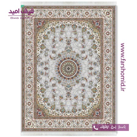 فرش ماشینی 700 شانه 10 رنگ اصل شمس طوسی قالی کشمیر