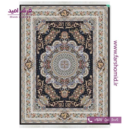 فرش ماشینی 700 شانه 10 رنگ اصل ونیز مشکی قالی کشمیر
