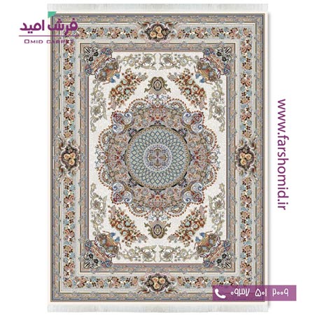 فرش ماشینی 700 شانه 10 رنگ اصل ونیز کرم قالی کشمیر