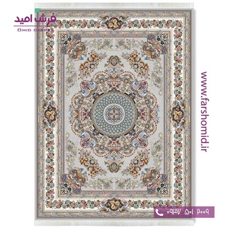 فرش ماشینی 700 شانه 10 رنگ اصل ونیز طوسی قالی کشمیر
