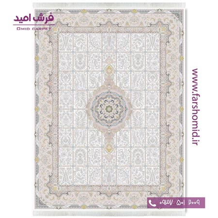فرش ماشینی 1200 شانه گلبرجسته بهار کرم قالی کشمیر