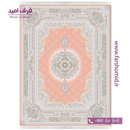 فرش ماشینی 1200 شانه گلبرجسته میلانو صورتی قالی کشمیر