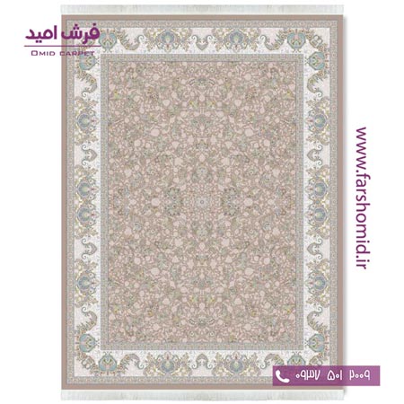 فرش ماشینی 1200 شانه گلبرجسته افشان صنم گردویی قالی کشمیر