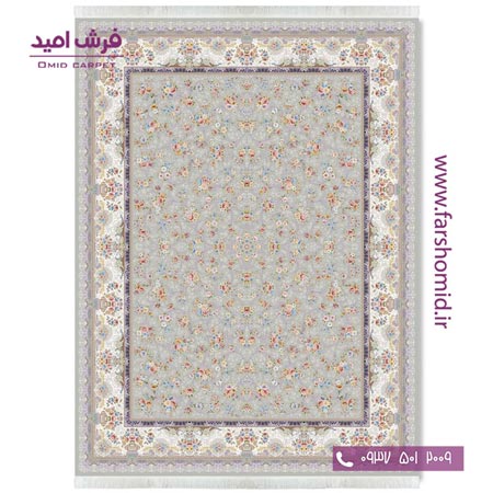 فرش ماشینی 1200 شانه 8 رنگ افشان اهورا الماسی قالی کشمیر