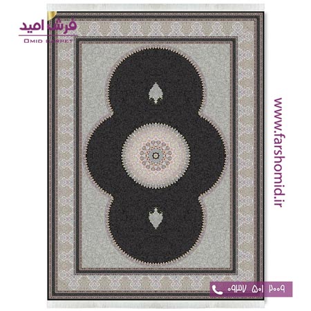 فرش ماشینی 1200 شانه 8 رنگ الماس مشکی قالی کشمیر