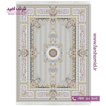 فرش ماشینی 1200 شانه 8 رنگ فلورنسی الماسی قالی کشمیر