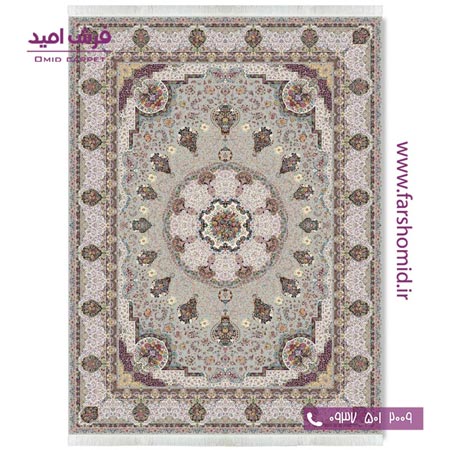 فرش ماشینی 1200 شانه 8 رنگ گل نوش الماسی قالی کشمیر