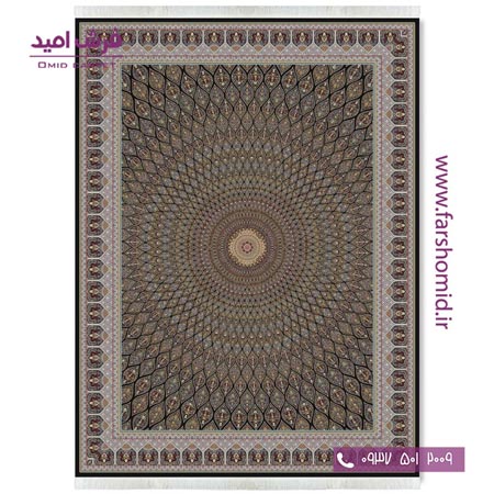 فرش ماشینی 1200 شانه 8 رنگ افشان گنبد مشکی - مشکی قالی کشمیر