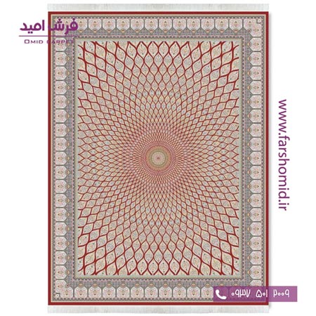 فرش ماشینی 1200 شانه 8 رنگ افشان گنبد روناسی قالی کشمیر