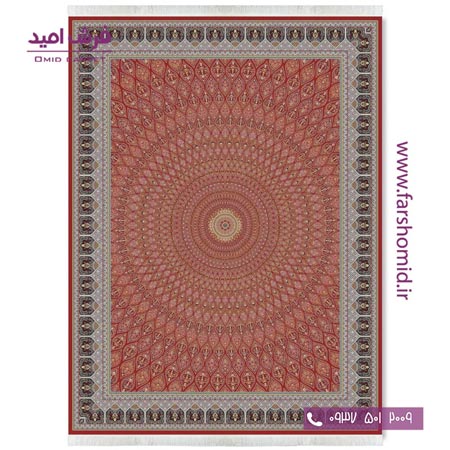 فرش ماشینی 1200 شانه 8 رنگ افشان گنبد روناسی - روناسی قالی کشمیر