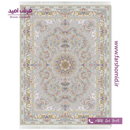 فرش ماشینی 1200 شانه 8 رنگ مهر آنا الماسی قالی کشمیر
