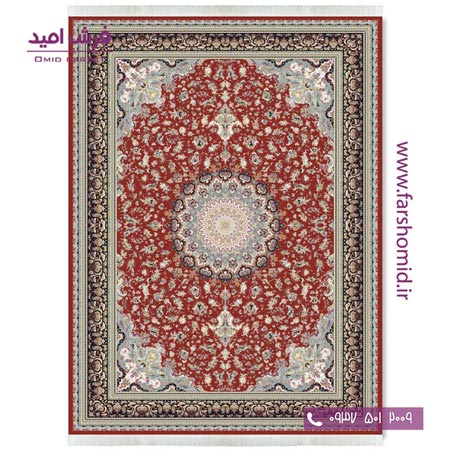 فرش ماشینی 1200 شانه 8 رنگ مهر روناسی قالی کشمیر