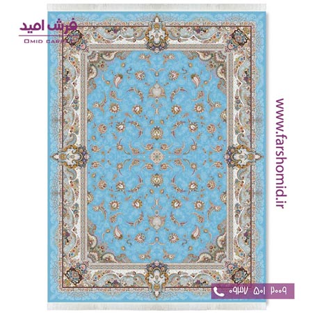 فرش ماشینی 1200 شانه 8 رنگ افشان سحر اطلسی قالی کشمیر