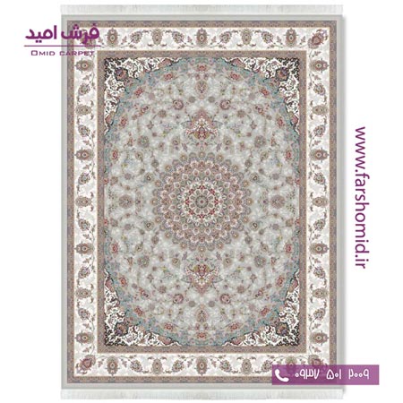فرش ماشینی 1200 شانه 8 رنگ طوبی الماسی قالی کشمیر