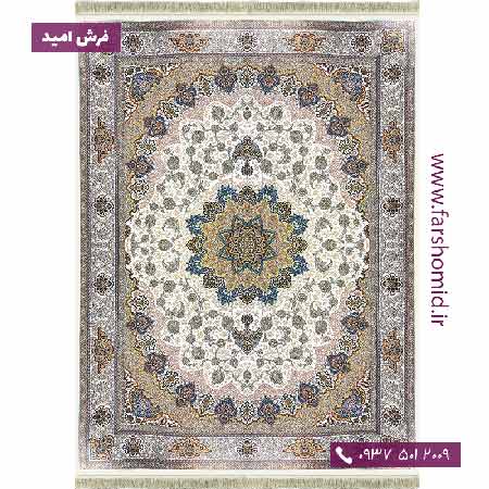 فرش ماشینی 700 شانه 8 رنگ طرح 817 کرم فرش آرشام