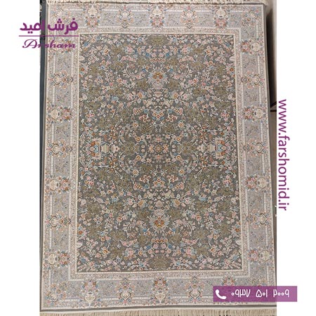 فرش ماشینی 1200 شانه 8 رنگ برجسته افشان ماهور طرح 22102 متالیک آرشام