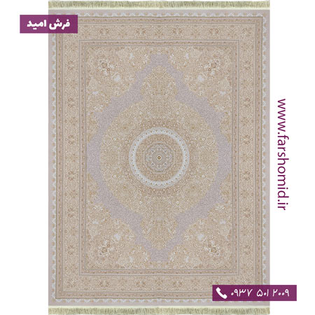 فرش ماشینی 1000 شانه 8 رنگ طرح 102۵07 کرم طلایی آرشام