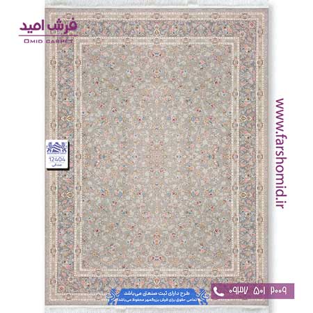 فرش ماشینی 1200 شانه 8 رنگ گل افشان دلسا کد 12404 صدفی فرش بزرگمهر