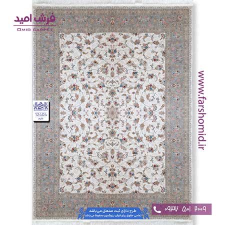 فرش ماشینی 1200 شانه 8 رنگ گل افشان دلسا کد 12404 کرم فرش بزرگمهر